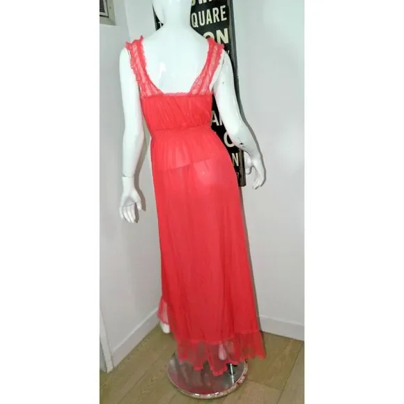Luxite Nightgown Size 34 Medium‎ Pink Vintage 1940’s Art Deco LINGERIE Milk Maid